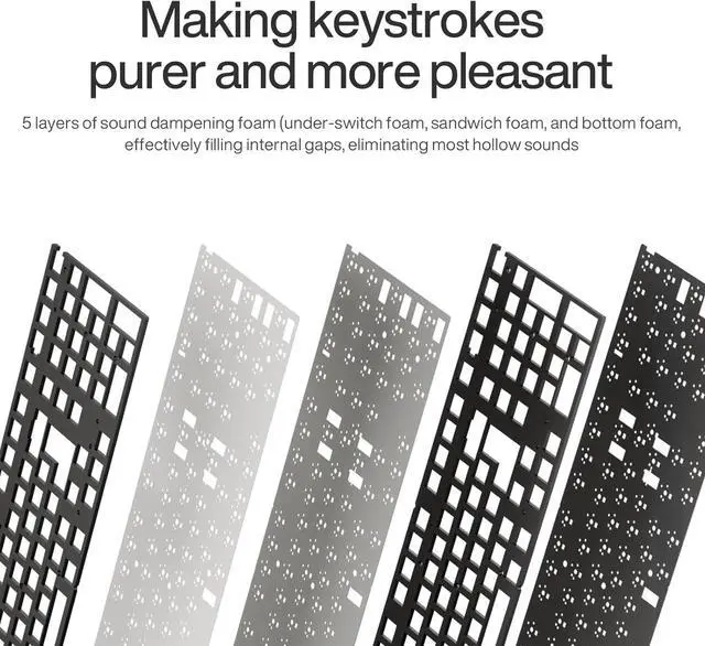 Alt view image 6 of 7 - GK GAMAKAY TK101 98% Mechanical Keyboard with Number Pad, Hot Swappable, Pre-lubed Linear Switches, Tri-Mode Bluetooth/2.4GHz/USB-C 101 Keys RGB Backlit Gaming Keyboard (Black&Red, Saturn Swicth)