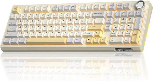 Main image of KI99 Pro 96% Wireless Mechanical Gaming Keyboard, Creamy Keyboard with Number Pad, Hot-Swappable Pre-Lubed Switches, Gasket Structure RGB Keyboards for Gamer/PC/Laptop(Beige White)