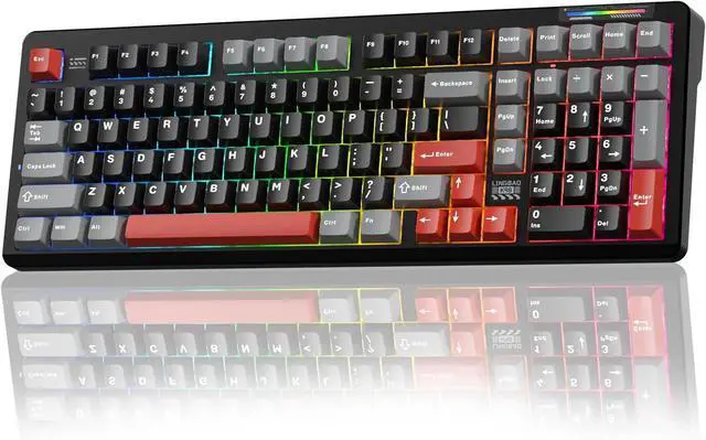 Main image of LINGBAO K98 Wireless Mechanical Gaming Keyboard, Tri-Mode BT5.0/2.4GHz/USB-C, Gasket Custom Hot-Swappable Linear Switches Creamy Keyboard with Number Pad, RGB Backlit Gaming Keyboard for PC Laptop