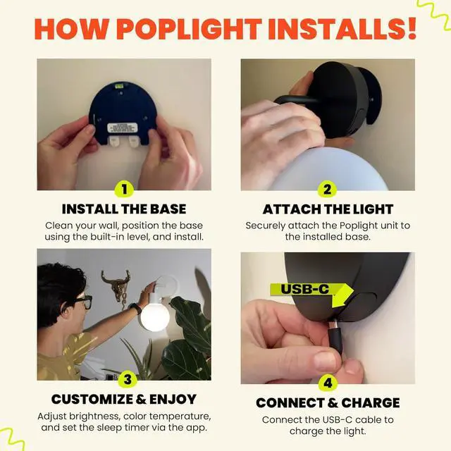 Alt view image 5 of 7 - Wireless Wall Sconce (Shark Tank) Rechargeable & Dimmable LED Light w/App Control & Damage-Free Install, Moveable Modern Ambient Lighting for Elegant Home & Bedroom Decor | Sage Green