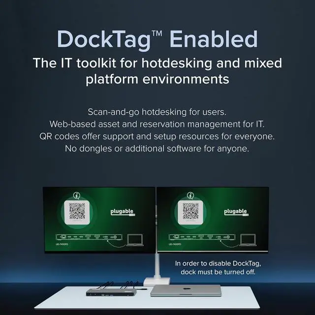 Alt view image 5 of 7 - Plugable USB C Docking Station 5 Monitors, 140W DisplayLink Dock Connects up to Five 4K Displays for MacBook Windows Thunderbolt 4 Laptops, 2x HDMI, 3x USBC 2.5Gbps Ethernet, Driver Required UD-7400PD