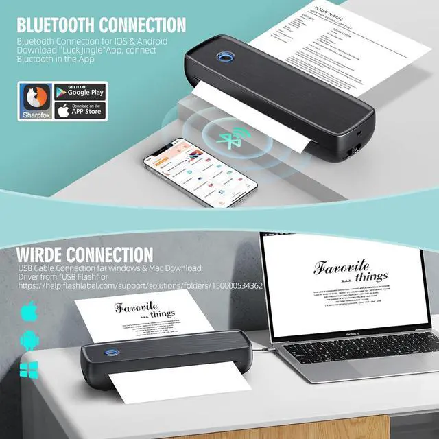 Alt view image 2 of 5 - Portable Printers Wireless for Travel, Inkless Mini Bluetooth Wireless Thermal Printer - Ink-Free, USB-C Fast Charging, Ultra-Long Battery Life, HD, Portable Home Office No Ink Needed