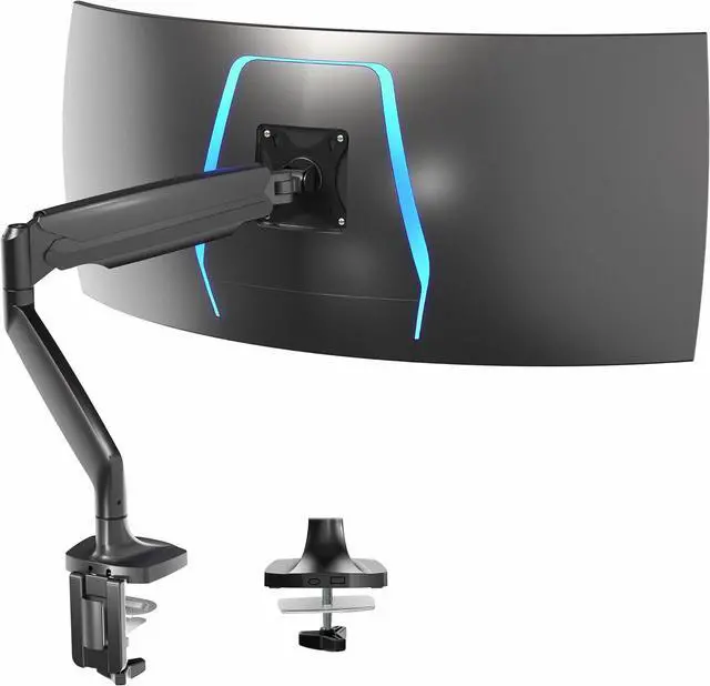 Main image of Premium Aluminum Heavy Duty Single Monitor Arm for Ultrawide Monitor up to 40 inches and 30 lbs, Desk Mount Stand, Pneumatic Height, Max VESA 100x100, Black, STAND-V110Q