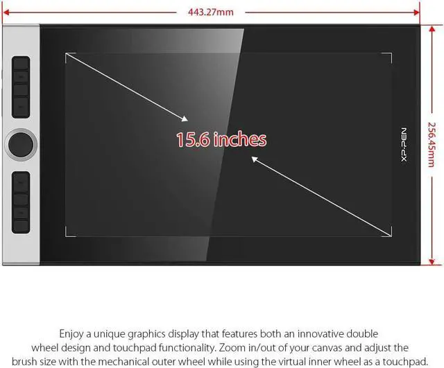 Alt view image 7 of 7 - XPPen Innovator 16 Pen Display 15.6 Inch Drawing Monitor Full-Laminated Technology Graphics Monitor with Tilt Support Passive Pen and 8 Customizable Shortcut Keys(Supports 92% Adobe RGB Color Gamut)