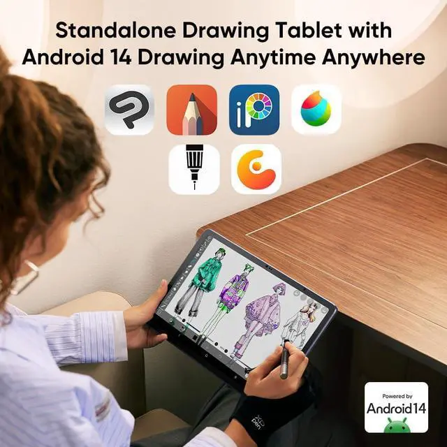 Alt view image 4 of 7 - XPPen Magic Drawing Pad 12.2 Inch Standalone Tablet No Computer Needed with 16384 Pressure Levels X3 Pro Slim Stylus Tilt Support Paper-Like Screen 8GB + 256GB for Digital Artists
