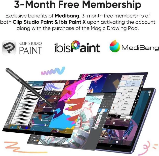 Alt view image 5 of 7 - XPPen Magic Drawing Pad 12.2 Inch Standalone Tablet No Computer Needed with 16384 Pressure Levels X3 Pro Slim Stylus Tilt Support Paper-Like Screen 8GB + 256GB for Digital Artists