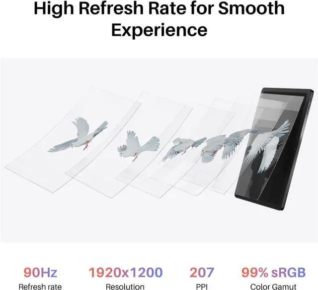 Alt view image 2 of 7 - Standalone Drawing Tablet Kamvas Slate 11 No Computer Needed, Portable 10.95 Inch 90Hz Refresh Rate Anti-Glare Screen, Tilt-Alignment Pen Android 14 8GB RAM 128GB ROM 1TB Expand, 8000mAh Battery