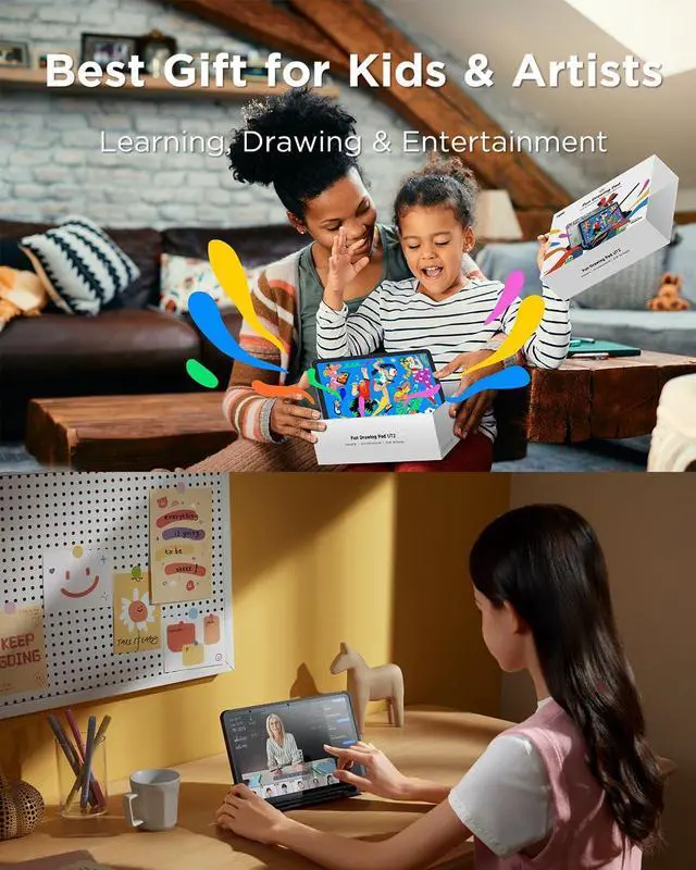 Alt view image 7 of 7 - Pad Drawing Tablet No Computer Needed,Android 14 tablet drawing Stand for 7000mAh+18W Battery,6GB+128GB Fun Drawing Pad 2K Ultra HD Large Screen with Full-Laminated Screen,Standalone Tablet 10.36