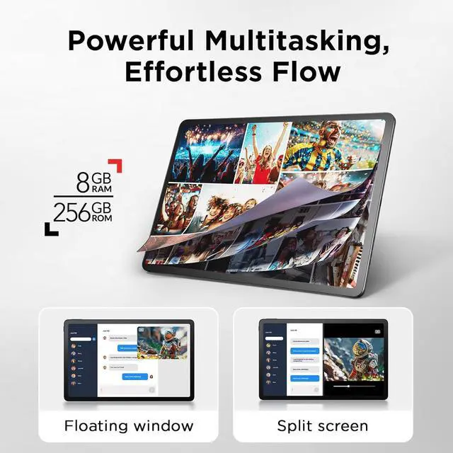 Alt view image 6 of 7 - NXTPAPER 14 Android Tablet, 14.3" Drawing Pad & Digital Notebook, 4096-Level Stylus & Flip Case Included, Paper-Like Display, 8+8GB RAM, 256GB Storage, 10000mAh Battery, Multi-Window, Gray