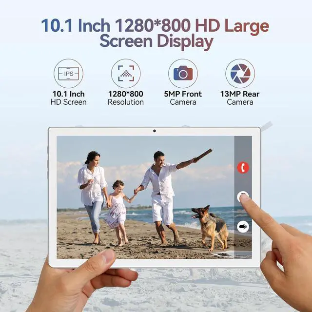 Alt view image 3 of 7 - Android 14 Tablet 2025 Latest Tablets, 10 inch Tablet (4+4)GB RAM 64GB ROM 1TB Expand, 2 in 1 Tablets with Keyboard, Case, Stylus, Octa-Core Tableta PC, WiFi 6, Bluetooth,13MP+5MP Dual Camera (Silver)