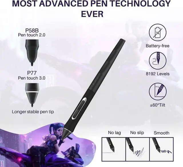 Alt view image 2 of 6 - SP1603 15.6 Inch Graphics Drawing Tablet with Screen Full-Laminated Pen Display Monitor Compatible Windows, macOS, and Android (8192 Pressure Sensitivity, 128% sRGB)