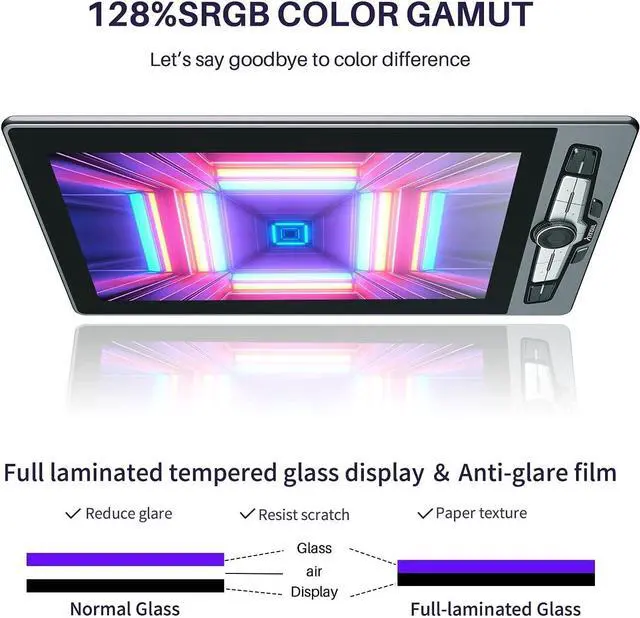 Alt view image 4 of 6 - SP1603 15.6 Inch Graphics Drawing Tablet with Screen Full-Laminated Pen Display Monitor Compatible Windows, macOS, and Android (8192 Pressure Sensitivity, 128% sRGB)