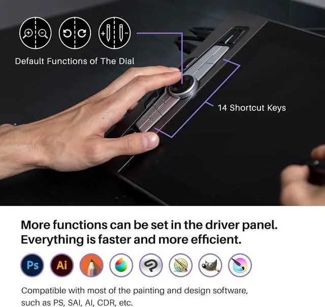 Alt view image 5 of 6 - SP1603 15.6 Inch Graphics Drawing Tablet with Screen Full-Laminated Pen Display Monitor Compatible Windows, macOS, and Android (8192 Pressure Sensitivity, 128% sRGB)