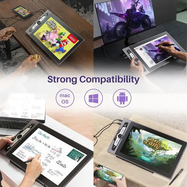 Alt view image 6 of 6 - SP1603 15.6 Inch Graphics Drawing Tablet with Screen Full-Laminated Pen Display Monitor Compatible Windows, macOS, and Android (8192 Pressure Sensitivity, 128% sRGB)