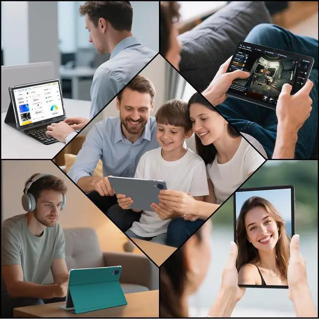 Alt view image 7 of 7 - Android 15 Tablet with Keyboard, 26GB RAM, 256GB ROM(2TB Expand), 10.1 inch Octa-Core Tablets, 5G/2.4G WiFi, 8000mAh Battery, BT 5.0, GMS Certified, with Mouse, Case, Stylus, Split screen(Green)