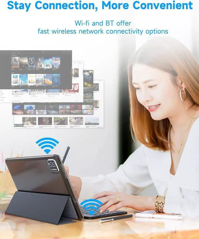 Alt view image 4 of 7 - Tablet MTK8768 Octa-CORE 10.1Inch RAM 10GB(4GB+6GB Expand) +64GB ROM+1TB Expandable Computer PC with Case/Keyboard/Mouse, IPS 1280 * 800 Screen, 2+8MP Dual Camera, WiFi, BT, (Black Kit)