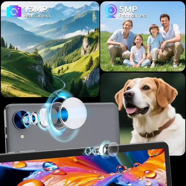 Alt view image 6 of 7 - Android 15 Tablet with Keyboard, 26GB RAM, 256GB ROM(2TB Expand), 10.1 inch Octa-Core Tablets, 5G/2.4G WiFi, 8000mAh Battery, BT 5.0, GMS Certified, with Mouse, Case, Stylus, Split screen(Black)