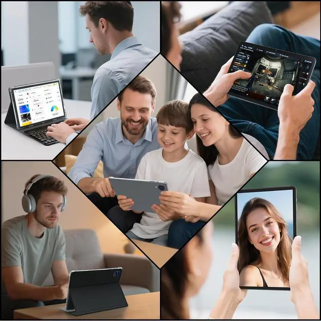 Alt view image 7 of 7 - Android 15 Tablet with Keyboard, 26GB RAM, 256GB ROM(2TB Expand), 10.1 inch Octa-Core Tablets, 5G/2.4G WiFi, 8000mAh Battery, BT 5.0, GMS Certified, with Mouse, Case, Stylus, Split screen(Black)