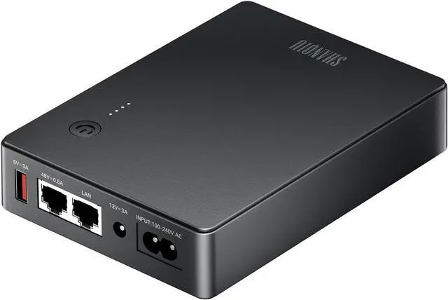Main image of Mini UPS Battery Backup with Gigabit POE for Router, Modem, Security Camera, Input AC Output 5V USB 12V DC and 48V POE (1000Mbps)