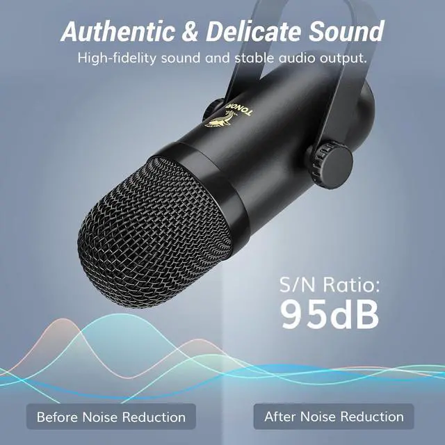 Alt view image 3 of 7 - Podcast Equipment Bundle for 2, Audio Mixer with 2 Dynamic Microphone and 2 Boom Arm Set, XLR Mic with Studio Audio Interface, All-in-One Pack for Podcasting, Recording, Youtube, Tiktok, POD-2