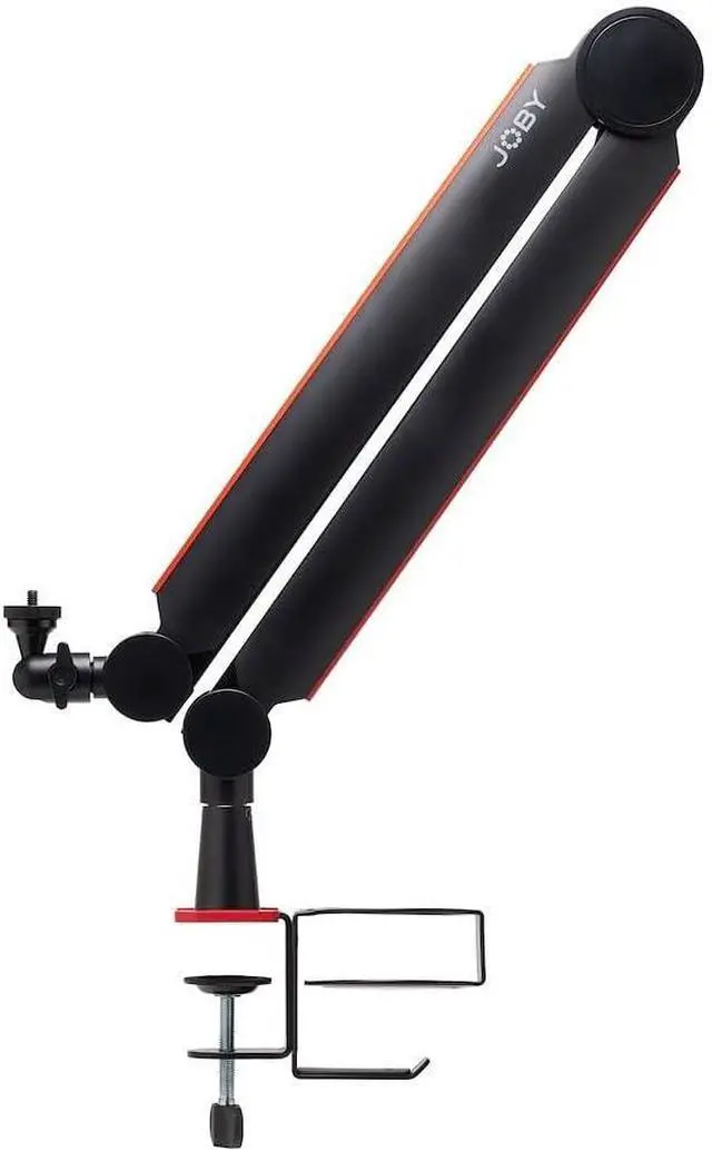 Alt view image 3 of 4 - JOBY Wavo Boom Arm, Professional Boom Microphone Arm for Streamers and Podcasters, Silent Boom Arm, Cup and Headphones Holder, Table Clamp, Hidden Cable Chanel for Cable Management, Black