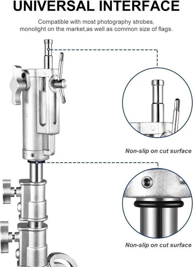 Alt view image 3 of 7 - Prefessional Extension Boom Arm Bar with Work Platform for Photography C Stand and Light Stand,Pro Heavy Duty Crossbar Holding Arm for Softbox,Studio Strobe,Monolight,LED Video Light,Reflector