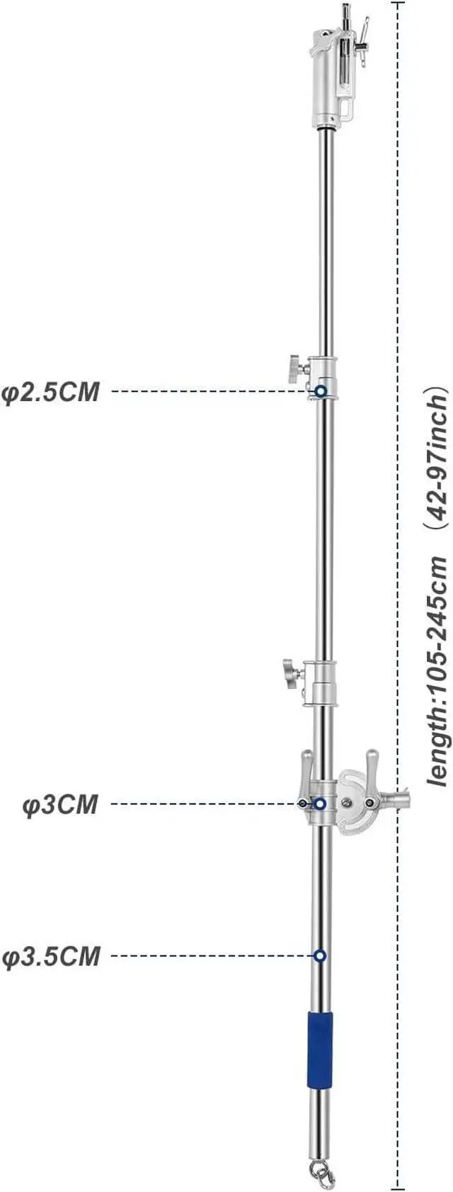 Alt view image 6 of 7 - Prefessional Extension Boom Arm Bar with Work Platform for Photography C Stand and Light Stand,Pro Heavy Duty Crossbar Holding Arm for Softbox,Studio Strobe,Monolight,LED Video Light,Reflector