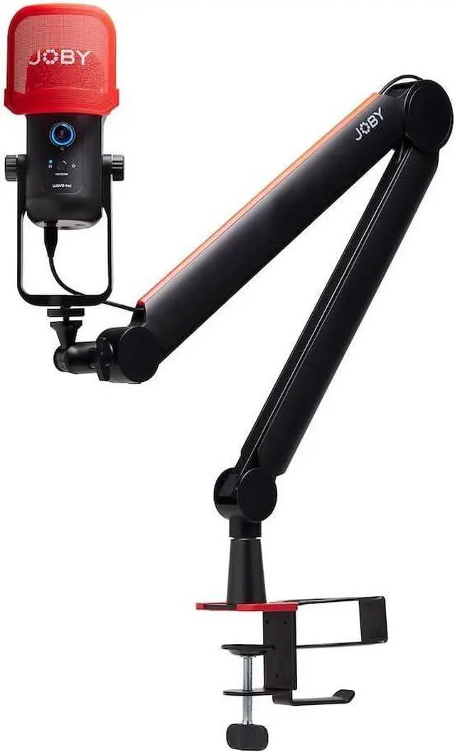 Alt view image 4 of 4 - JOBY Wavo Boom Arm, Professional Boom Microphone Arm for Streamers and Podcasters, Silent Boom Arm, Cup and Headphones Holder, Table Clamp, Hidden Cable Chanel for Cable Management, Black