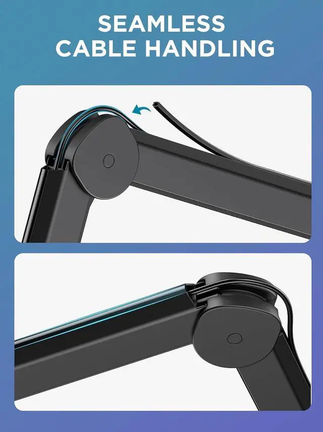 Alt view image 2 of 7 - Mic Boom Arm, Microphone Stand with Cable Management Channels Height Riser for Blue Yeti FIFINE AM8 K669B HyperX QuadCast S SoloCast AT2020 Shure SM7B MV7 and Other Mics