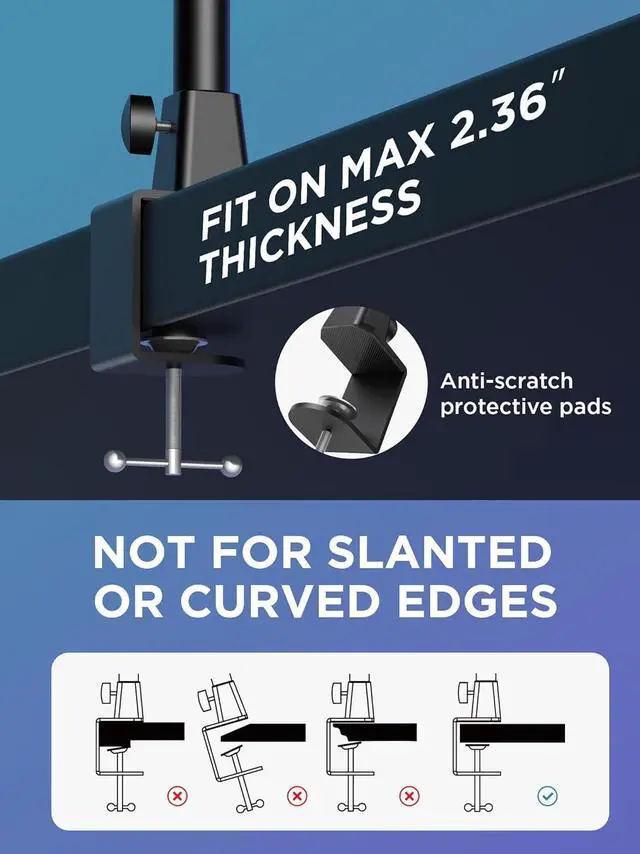 Alt view image 7 of 7 - Mic Boom Arm, Microphone Stand with Cable Management Channels Height Riser for Blue Yeti FIFINE AM8 K669B HyperX QuadCast S SoloCast AT2020 Shure SM7B MV7 and Other Mics