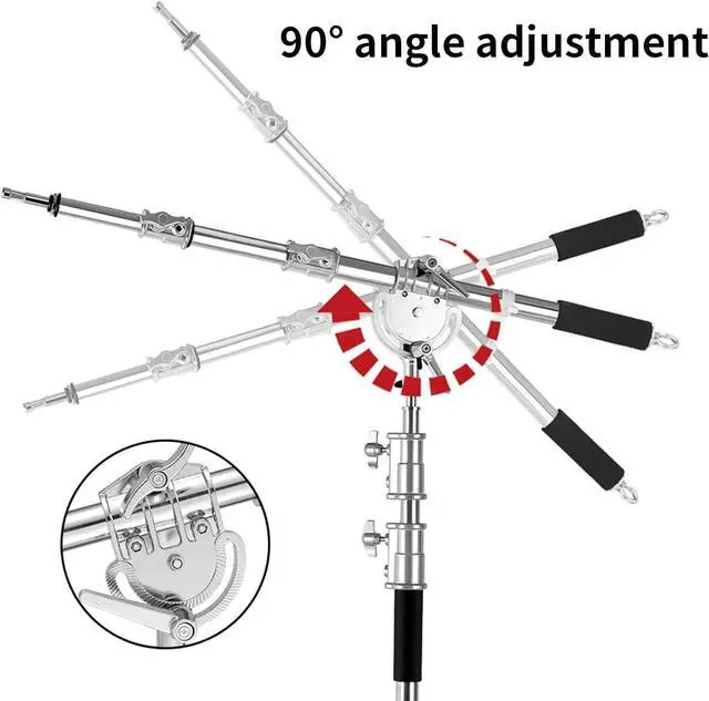 Alt view image 5 of 7 - Heavy Duty Extension Boom Arm Bar for Photography C Stand and Light Stand,Adjustable 3.6-8.2ft Crossbar Holding Arm with Sand Bag for Softbox,Studio Strobe,Monolight,LED Video Light,Reflector ect.