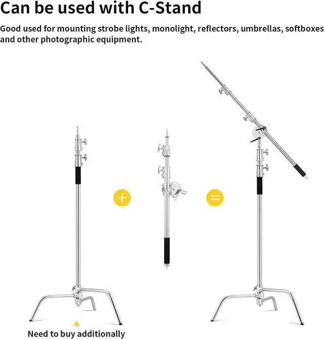Alt view image 7 of 7 - Heavy Duty Extension Boom Arm Bar for Photography C Stand and Light Stand,Adjustable 3.6-8.2ft Crossbar Holding Arm with Sand Bag for Softbox,Studio Strobe,Monolight,LED Video Light,Reflector ect.