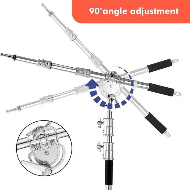 Alt view image 5 of 7 - Pro Heavy Duty Extension Boom Arm Bar for Photography C Stand and Light Stand,Adjustable 42-97inch Crossbar Holding Arm with Sand Bag for Softbox,Strobe,Monolight,LED Video Light,Reflector ect.