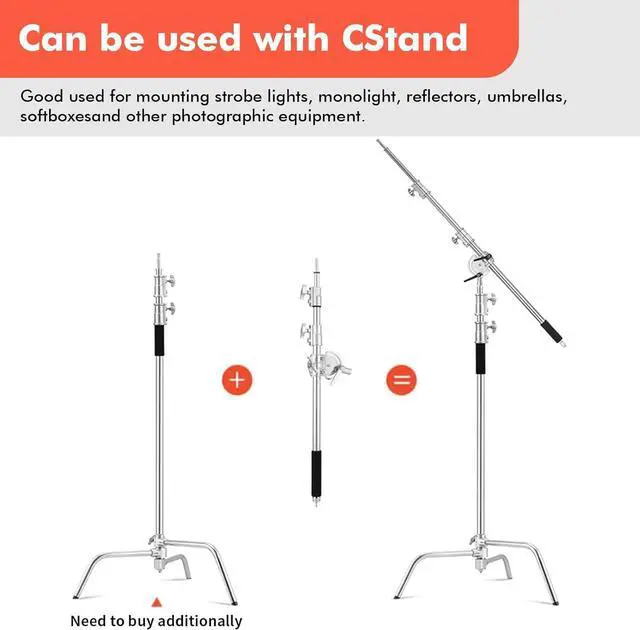 Alt view image 7 of 7 - Pro Heavy Duty Extension Boom Arm Bar for Photography C Stand and Light Stand,Adjustable 42-97inch Crossbar Holding Arm with Sand Bag for Softbox,Strobe,Monolight,LED Video Light,Reflector ect.