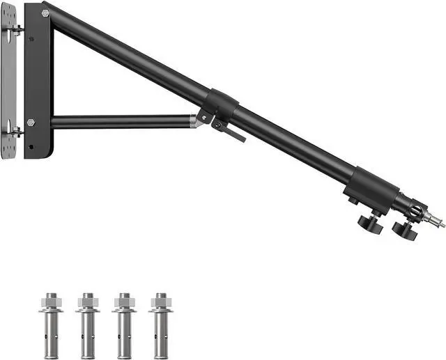 Main image of Ring Light Mount - Wall Mount Triangle Boom Arm 4.3ft/130cm Wall Stand Tirpod Support 180°Flexible Rotation for Studio Video Light, Monolight, Photography, Softbox, Reflector (4.3Ft)
