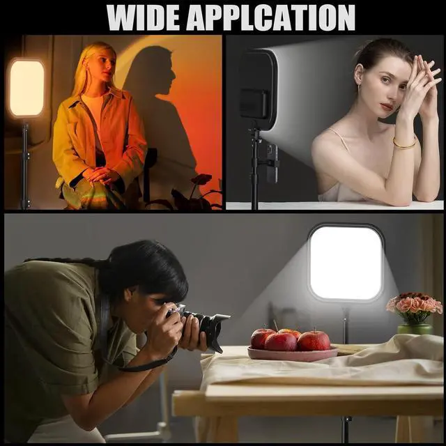 Alt view image 6 of 7 - 2Pack LED Video Light Kit,  15W Photography Lighting Kit, 78" Dimmable Studio Lights with Tripod, 2500-8500K Stream Light for Video Recording, Game Streaming, Photography, Tiktok, YouTube