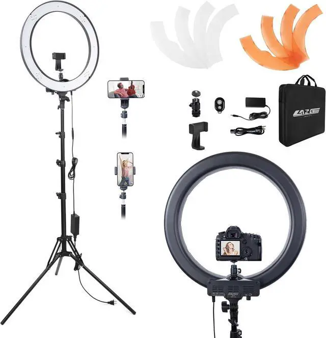 Main image of Ring Light Kit 18 "/ 45cm 55W 5500k dimmable LED Light, 70inch Foldable Stand, Phone Clip, Short Video, Studio Video Photography Lighting, Spot LightsSelfie and Live Streaming Available