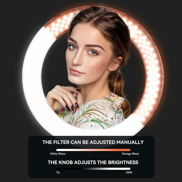 Alt view image 2 of 7 - Ring Light Kit 18 "/ 45cm 55W 5500k dimmable LED Light, 70inch Foldable Stand, Phone Clip, Short Video, Studio Video Photography Lighting, Spot LightsSelfie and Live Streaming Available