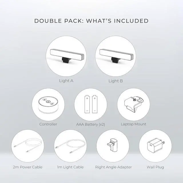 Alt view image 7 of 7 - Premium Video Conference Lighting for Video Calls, HighBeam Pro Light for Zoom Meetings and Streaming, Upgrade Monitor Ring Light with LED Webcam Light, Dual Video Conference Light