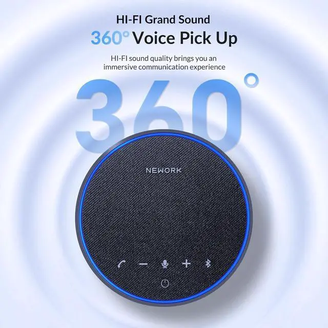 Alt view image 2 of 7 - Bluetooth Conference Speakerphone with Microphone, 3 Mics with 360° Voice Pickup, 12H Call Time, Noise Reduction, USB-C Plug & Play, Portable Design, Compatible with Windows, iOS