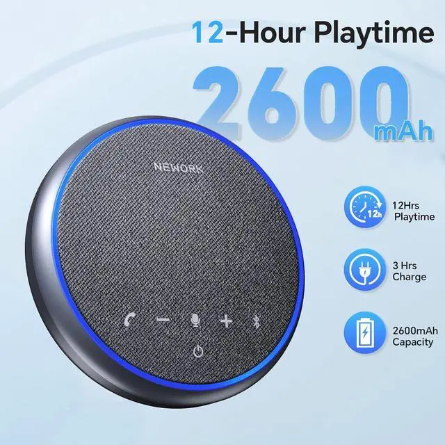 Alt view image 5 of 7 - Bluetooth Conference Speakerphone with Microphone, 3 Mics with 360° Voice Pickup, 12H Call Time, Noise Reduction, USB-C Plug & Play, Portable Design, Compatible with Windows, iOS