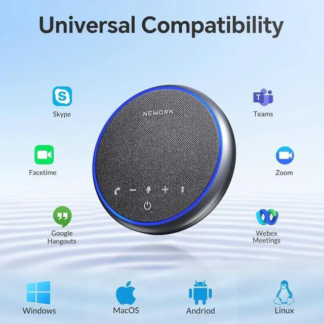 Alt view image 6 of 7 - Bluetooth Conference Speakerphone with Microphone, 3 Mics with 360° Voice Pickup, 12H Call Time, Noise Reduction, USB-C Plug & Play, Portable Design, Compatible with Windows, iOS