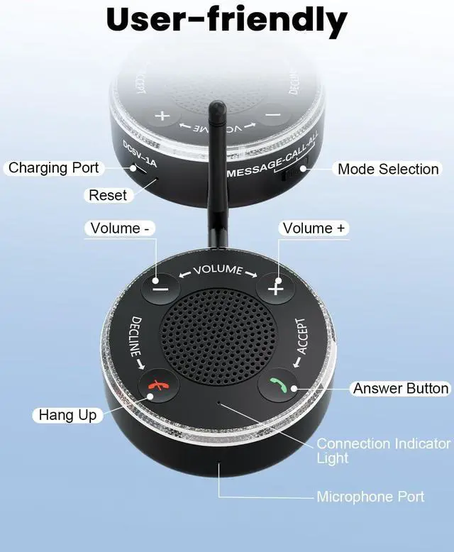 Alt view image 6 of 6 - Loud Cell Phone Ringer Amplifier for Seniors & Hearing Impaired, 116dB External Ringer for Cell Phone with Dual Alert, Bluetooth 5.3 Speakerphone Dedicated Answer/End Call, 95ft Coverage