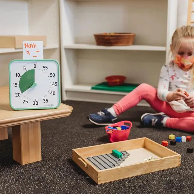 Alt view image 5 of 5 - 8 Inch Learning Center Classroom Set  60 Minute Visual Timer for Kids with Dry Erase Activity Cards for Kids Classroom, Learning Centers and Teachers Desk Clock, Secondary (3-Pack)