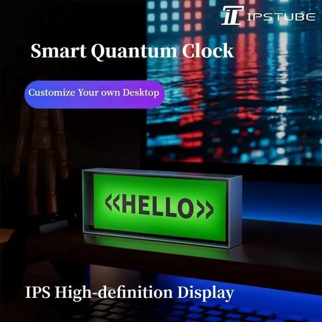 Alt view image 2 of 7 - 6.2" Smart Quantum Nixie Digital Clock with App Control - Support Wi-Fi Time/Weather Sync, Titanium Digital Photo Frame, Vintage Alarm Clock, Cyberpunk Pixel Art for Gaming Room/Home Decor