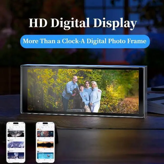 Alt view image 3 of 7 - 6.2" Smart Quantum Nixie Digital Clock with App Control - Support Wi-Fi Time/Weather Sync, Titanium Digital Photo Frame, Vintage Alarm Clock, Cyberpunk Pixel Art for Gaming Room/Home Decor