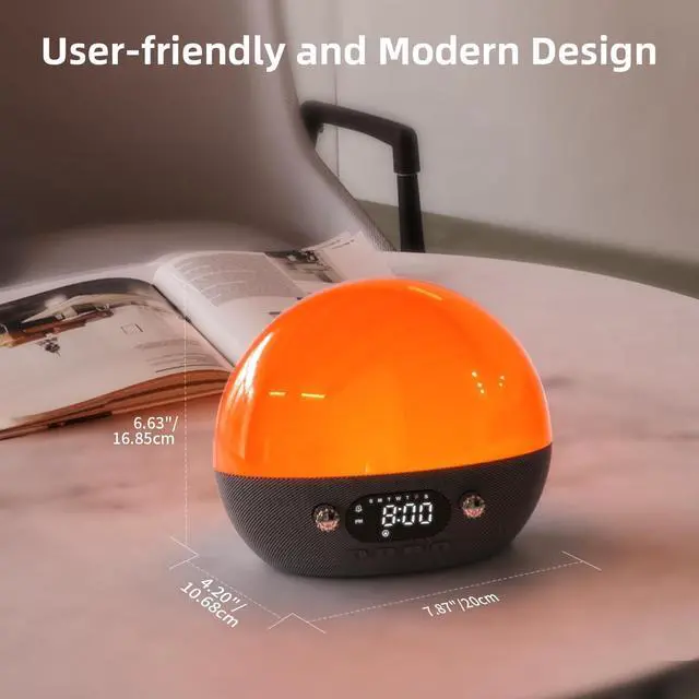 Alt view image 7 of 7 - Sunrise Alarm Clock- Bluetooth Speaker with Smart Alarm Clocks for Bedrooms, Alexa & APP Control, 11 White Noise Sound Machine, Sunset Night Light Wake up Light for Kids& Heavy Sleepers