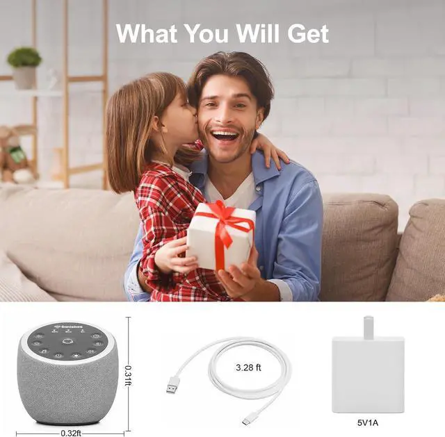 Alt view image 7 of 7 - White Noise Sound Machine for Sleeping, 361 Soothing Sounds, Smart APP Control, Custom Buttons, Non Looping Natural Sounds, Bedside Dimmable Clock, Night Light,  for Adults Baby Kids Lullaby