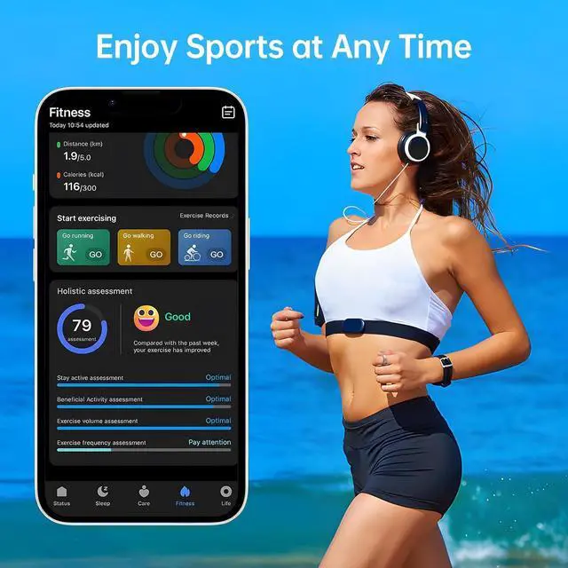 Alt view image 5 of 7 - Smart Ring with Call/Clock/Events Alerts, No APP Subscription, Body Temp/Heart Rate/Women's Health Tracker, 5ATM Waterproof Fitness Ring for Android & iOS (Silver,9#)