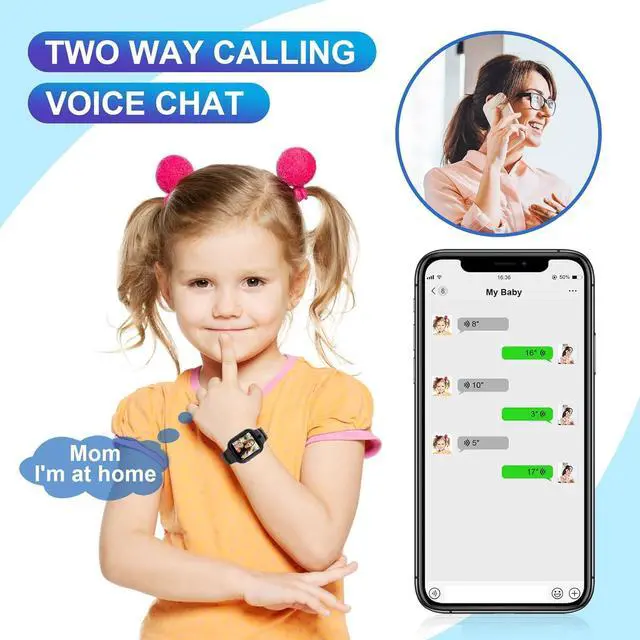 Alt view image 3 of 7 - 4G Kids Smart Watch GPS Tracker - Smartwatch with Two Way Call Video Calling Voice Chat SOS Class Mode Stopwatch Pedometer Games Wi-Fi Touch Screen Alarm Clock Smartwatches for Boys Girl (Black)